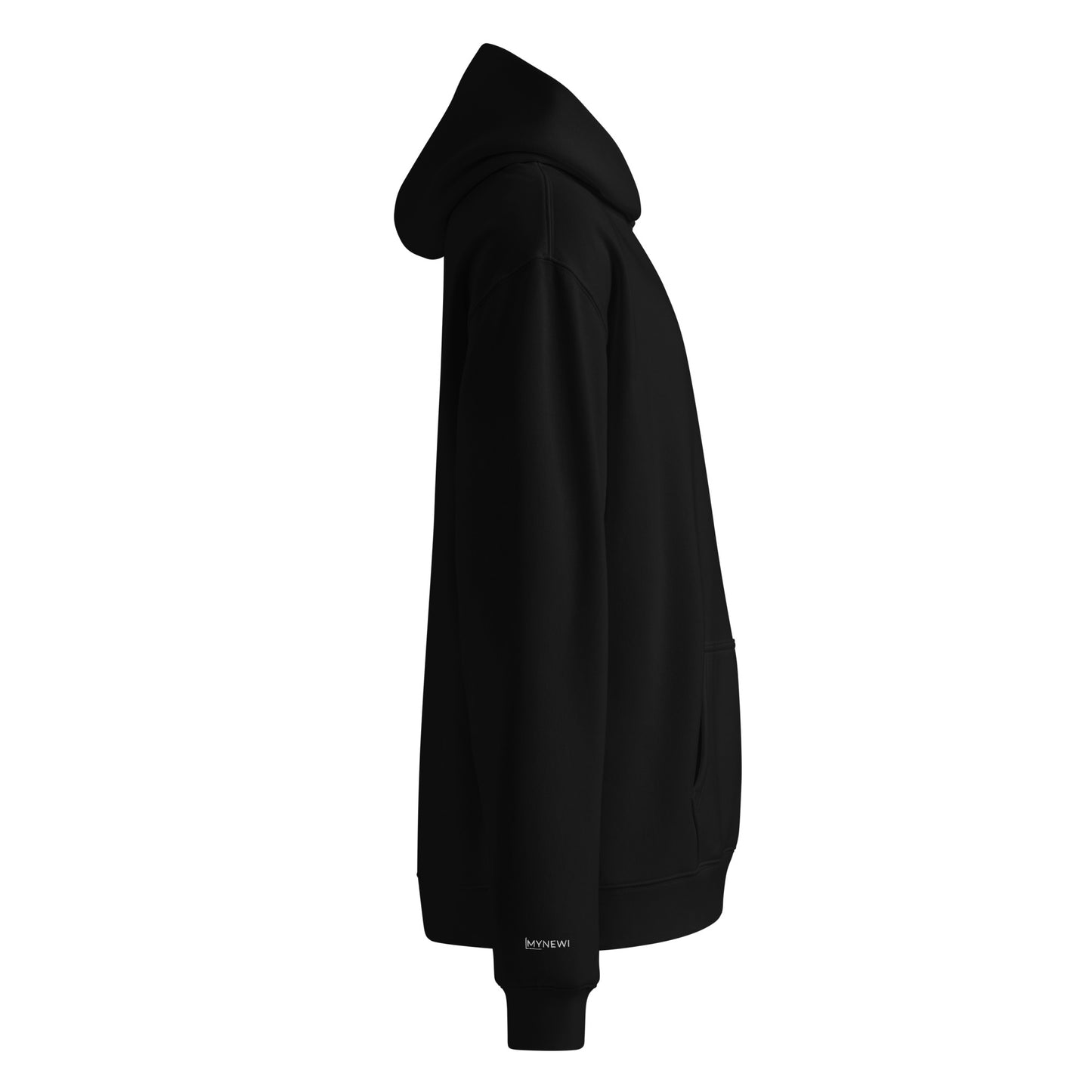 MYNEWI Stickerei Weiß am rechten Handgelenk Black Oversized Hoodie