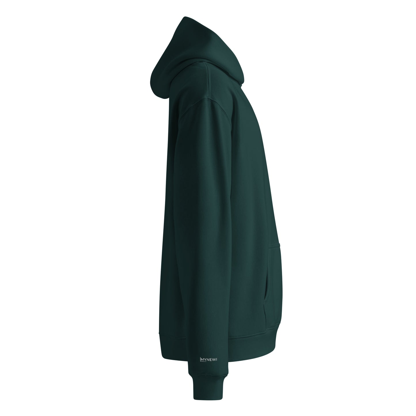 MYNEWI Stickerei Weiß am rechten Handgelenk Pine Green Oversized Hoodie