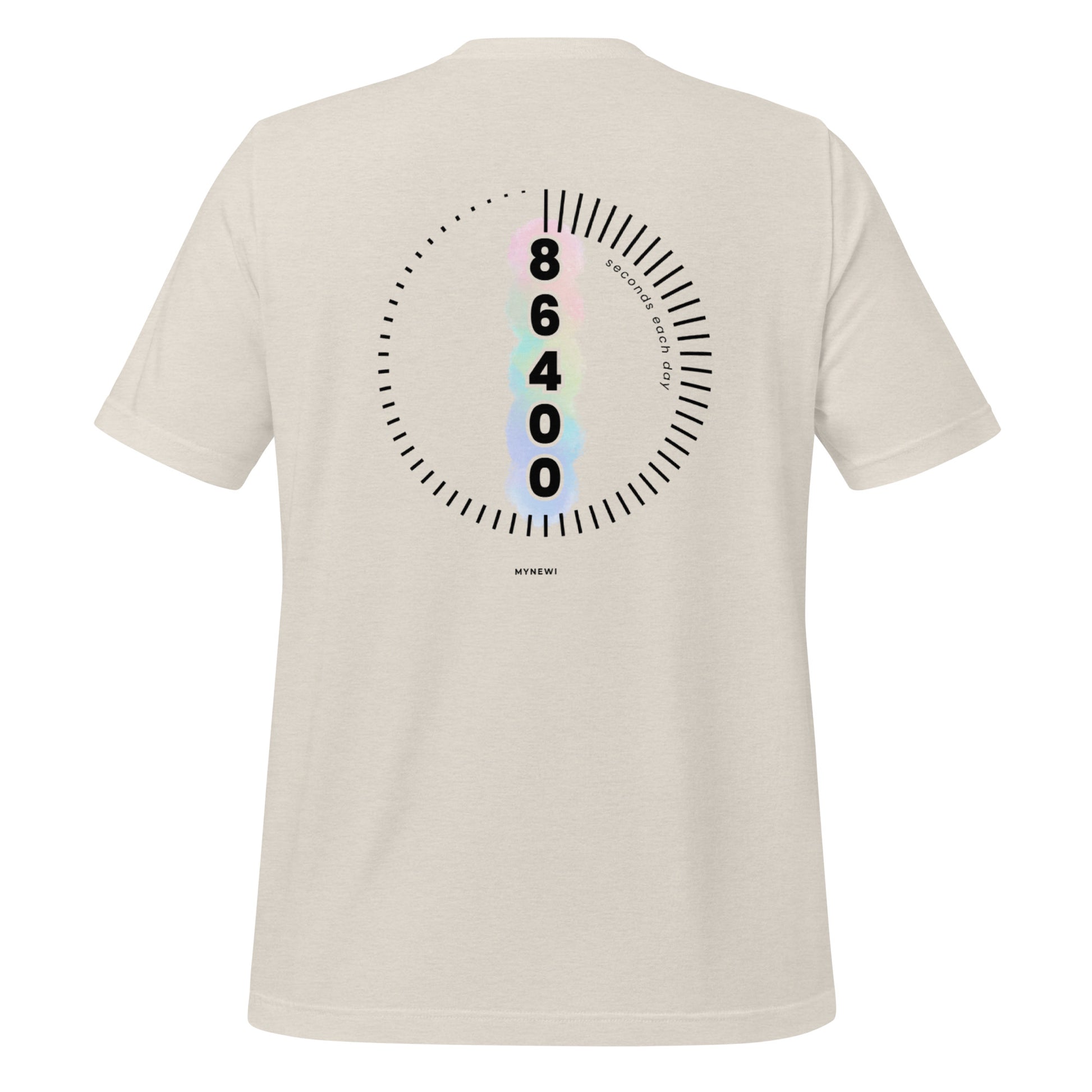 86400 T-Shirt mit Backprint in Heather Dust aus der Empowerment Kollektion von MYNEWI